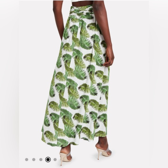 NWT Melissa Odabash Elsa Palm White Crepe Belted Maxi Skirt Size Small - Picture 6 of 12